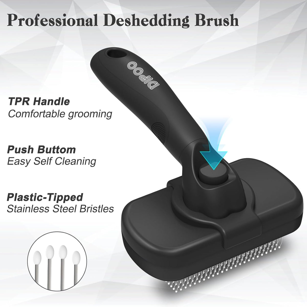 Self Cleaning Shedding Brush - Skin Friendly Grooming Tool for Dogs, Cats, and Puppies, Deshedding and - photo 2