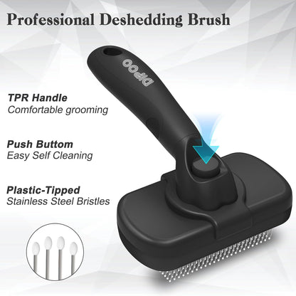 Self Cleaning Shedding Brush - Skin Friendly Grooming Tool for Dogs, Cats, and Puppies, Deshedding and - photo 2