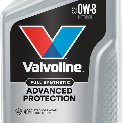 Valvoline Advanced Protection 0W-8 Full Synthetic Motor Oil 1 Quart