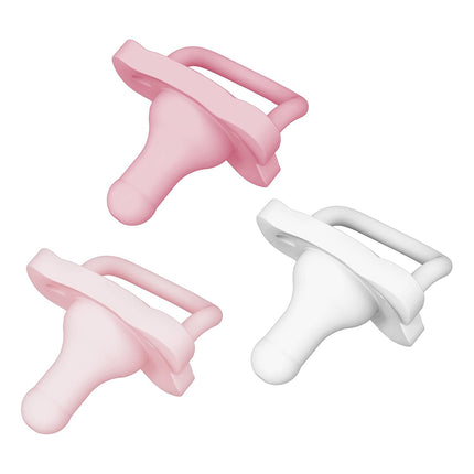 Dr. Brown's HappyPaci 100% Silicone Baby Pacifier,Contoured -Piece Design,Light Pink/Pink/White,0-6m,BPA-Free,3 Count (Pack of 12)