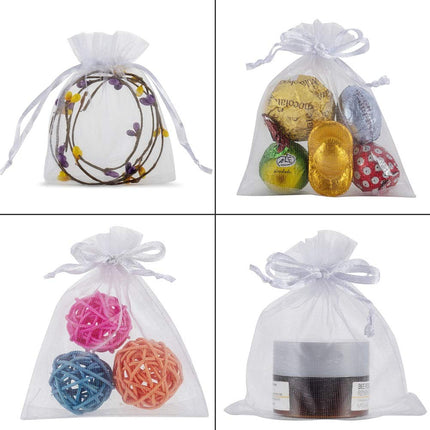 100pcs Organza Jewelry Bags 3x4 in Small Mesh Bags Drawstring