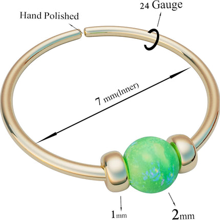 Jolliz Opal Nose Rings Hoops – 24 Gauge Classic Design, Elegant Nose Rings for Women & hypoallergenic Nose Piercings Jewelry Perfect for Any Occasion with Comfortable Fit