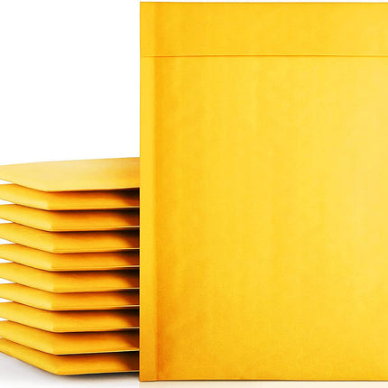 Kraft Bubble Mailers 8.5x11 Inch 50 Pcs,Small Self-Sealing Mail Shipping Bags,Yellow Padded Envelopes #2