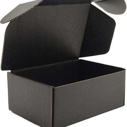 6x4x2 inches Small Shipping Boxes Set of 50 - Black Mailer Corrugated Cardboard Boxes for Shipping Packaging Mailing Products