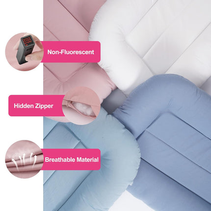 Baby Lounger for Newborn, 0-24 Months, Soft Cotton, Infant Lounger for Home and Travel, Portable Playtime Baby Nest, Including Cover(Pink), Pallet of Product