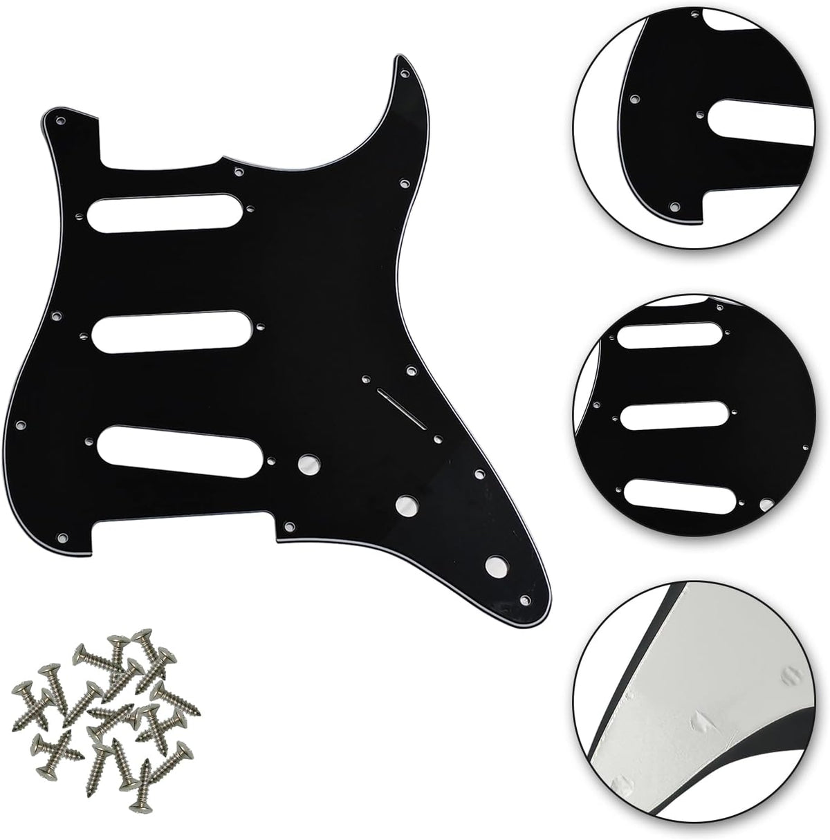 SSS 11 Holes Strat Electric Guitar Pickguard and BackPlate Set for Fender USA/Mexican Made Standard - photo 3