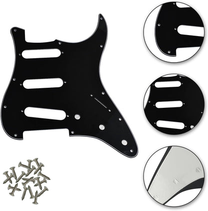 SSS 11 Holes Strat Electric Guitar Pickguard and BackPlate Set for Fender USA/Mexican Made Standard - photo 3