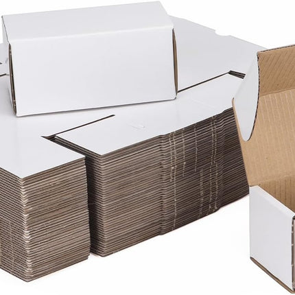 ZBEIVAN 4.6x2.2x2.2 White Shipping Boxes Set of 100, Corrugated Cardboard Mailer Boxes for Packaging Small Business Mailing Gifts