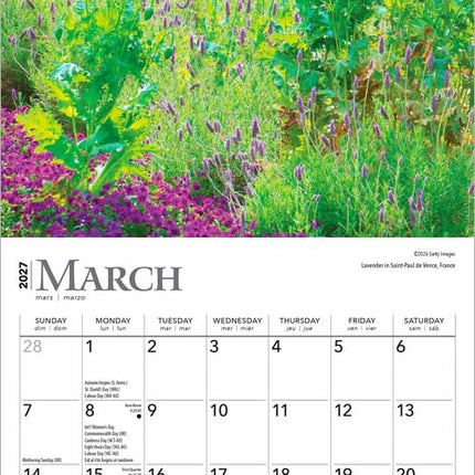 Gardens | 2027 7 x 14 Inch (Hanging) Monthly Mini Wall Calendar | BrownTrout | Gardening Outdoor Home