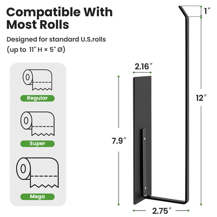 Portarrollos de papel magnético para refrigerador, soporte de pared para rollos de papel higiénico, organizador magnético para baño, despensa, RV y cocina