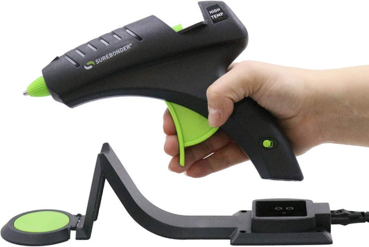 Cordless Hot Glue Gun, High Temperature, Full Size, 60W, 50% More Power - Sturdily Bonds Metal, Wood, Ceramics, Leather