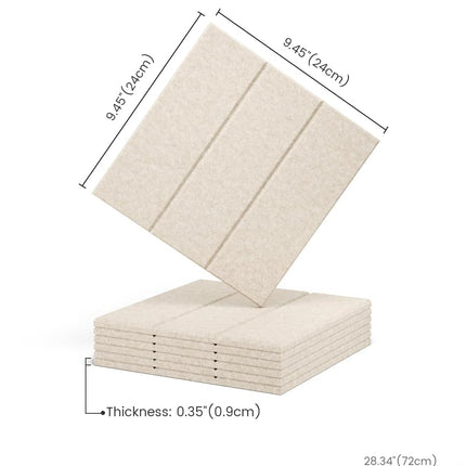 Fluxynara Felt Bulletin Board Tiles -28"x18" with 40 Adhesive Tabs, Cork Board Alternative for Office Decor, Push Pin Board Wall Organizer 6-Pack (Oatmeal)