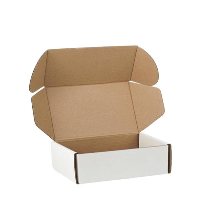 12"x9"x3" Shipping Boxes Set of 5, White Corrugated Cardboard Box Literature Mailer