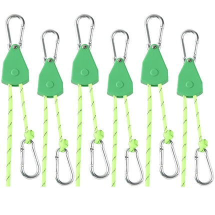 15ft Rope Rollers 6 Pcs Ratchet Straps Rope Tie Down Cam Jam 1/8in