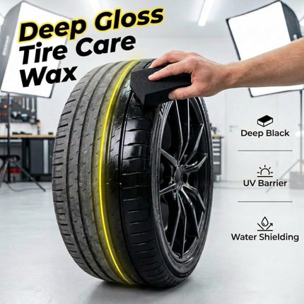 2 PACK Tire Shine Cream, Car Tire Ceramic Coating for Deep Black Gloss, Wheel Cleaning Wax with UV Blocking Dust, Tyre Nourish Cream for Long-Lasting Auto Care