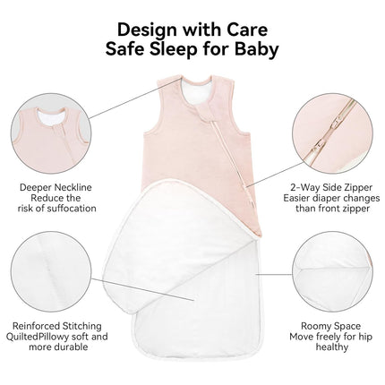 BubblePanda Rayon Made from Bamboo Sleep Sack 0-6 Months 1.0 Tog Soft Toddler Sleeping Sack 3-6 Months for Infant Newborn Babies 2-Way Zipper Baby Wearable Blanket 0-3 Months