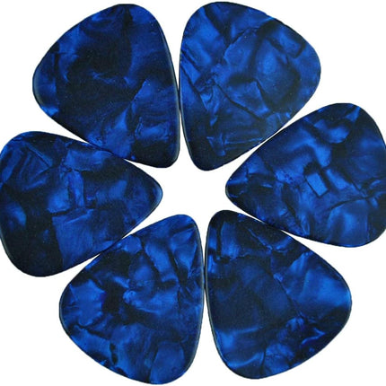 Celluloid Dark Blue Pearl Guitar Or Bass Pick - 0.46 mm Light Gauge - 351 Shape - 24 Pack