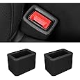 2PCS Car Seat Pads Shoulder，3.4 Inch Black PVC Car Covers Extender Interior Accessories for A More Comfortable Automotive Driving