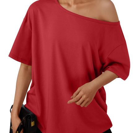 Tops de Hombros Descubiertos para Mujer, Camisetas de Verano Oversized 2026