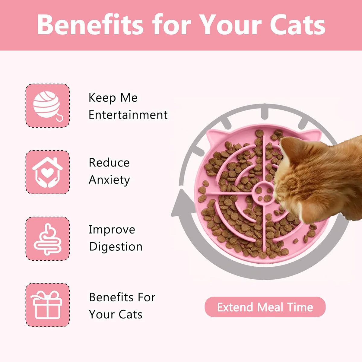 2 Pcs Silicone Slow Feeder Cat Bowl, Cat Slow Feeder for Food Training, Interactive Puzzle Bowls for - photo 3