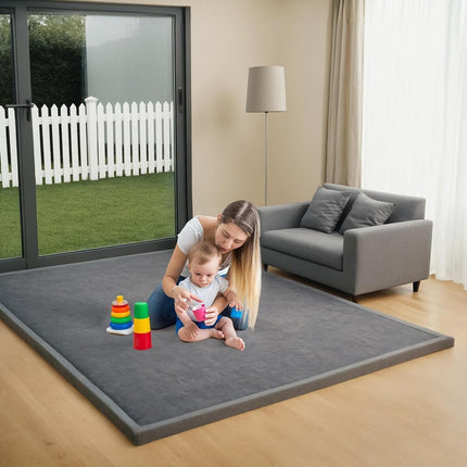 Baby Play Mat for Floor Playpen Mat 1.3" Thick Elasti-Foam Padded Cushioning Non-Slip Backing Safe Playroom Tatami-Style Nursery Mat for Tummy Time & Crawling for Babies Toddlers Infants