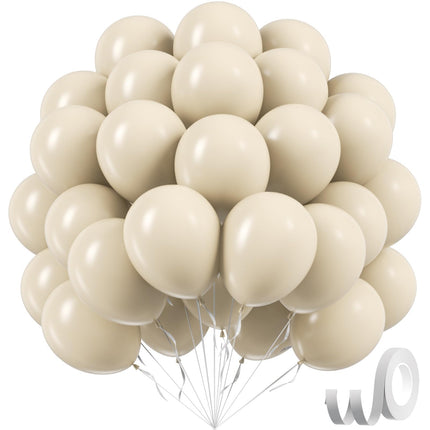 White Balloons 12 inch, White Latex 50pcs Party Balloons