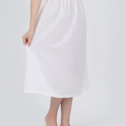 Cotton Half Slip Skirt, Women's Midi Length Underskirt with Elastic Waistband