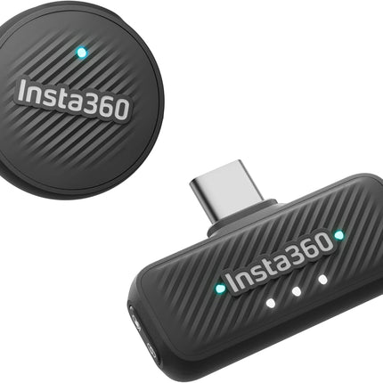 Insta360 Mic Air (1 TX + 1 RX), Noise Cancelling, 300m Range, Wireless Microphone for USB-C iPhone/Android/PC/Mac, Vlog, Streaming