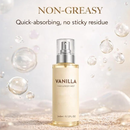 Vanilla Beach Hair & Body Mist, Vanilla Beach Hair And Body Mist Perfume Spray For Women, Warm Vanilla & Coconut, Long-Lasting Fragrance (1pcs)