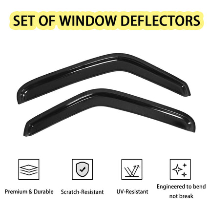 Durable Acrylic Window Visors for Ford Ranger Accessories - Compatible with 1993-2011 Ford Ranger/Mazda B2300/B3000/B4000 Standard Cab - In Channel Window Rain Guards