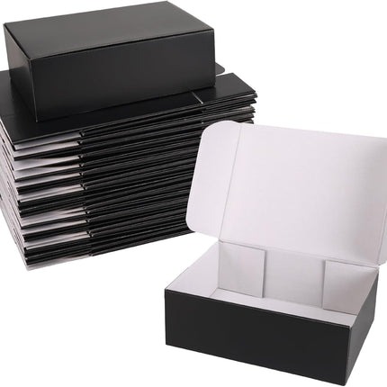 Black 12x9x4 Shipping Boxes Set of 25, Corrugated Cardboard Mailer Boxes for Small Business Shipping, for Modern Business Packaging, Mailing, and Storage