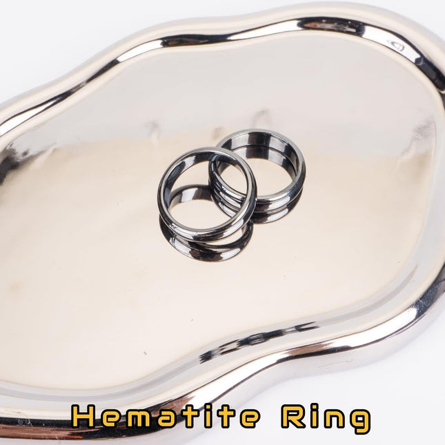 Hematite Rings for Men & Women, Unisex Healing Crystal Jewelry - photo 2