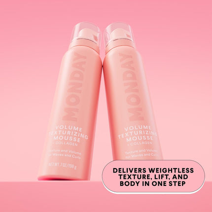 MONDAY HAIRCARE VOLUME Texturizing Mousse with Hydrolysed Collagen – For Instant Texture & Volume, 7 oz(Pack of 2)