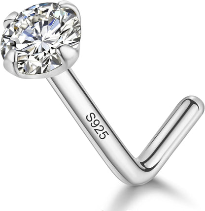 925 Sterling Silver Nose Rings Studs for Women Men