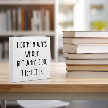 Frases divertidas artículos de oficina decoración rústica de escritorio caja de madera blanca