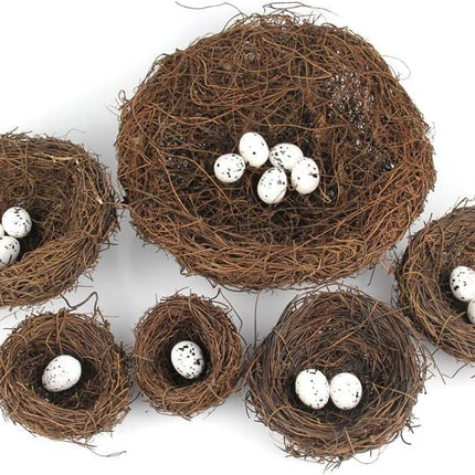 2Pcs Easter Bird Nest Anti-Scratch Decorative Lightweight Egg Decoration Prop Easter Bird Nest Compatible with Crafts Artificial Flowers Artificial Plants and Flowers（6 cm）