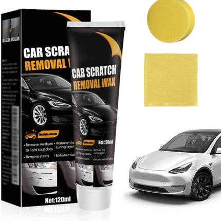 Car Scratch Remover Wax, 2026 Car Scratch Repair Paste for Deep Scratches, Scratch Remover for Vehicles, Universal Car Scratch Removal Wax with Wipe and Sponge (1PCS)