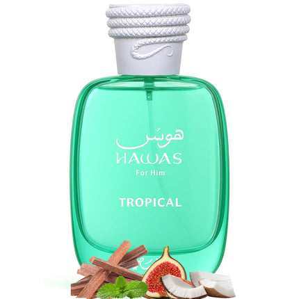 Tropical Eau De Parfum Spray for Men, 100ml(3.38 Oz), Premium Arabian Fragrance