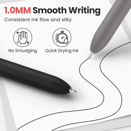 Sooez 40 Pack Bulk Pens Ballpoint, Black Ink Pens for Smooth Writing, Quick Dry Ball Point Pens Black, Medium Point 1.0mm Fidget Pens for Journaling, Office Supplies for Nurse Server, Note Taking