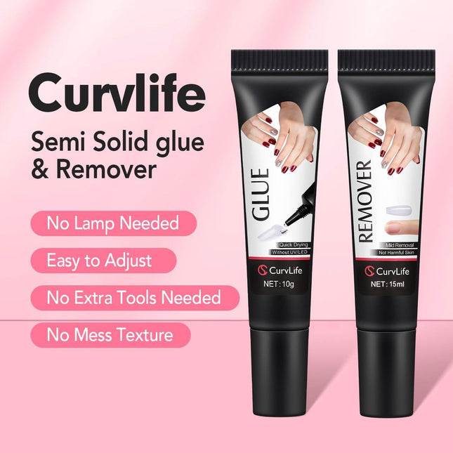 10g Semi Solid Nail Glue for Press Ons with 15ml Nail Glue Remover - photo 2