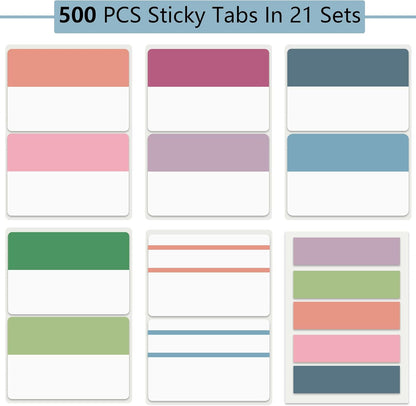 500 PCS Book Tabs 2 Inch Sticky Index Tabs, Colored Page Markers Repositionable Tags Reading Tabs Self - photo 2