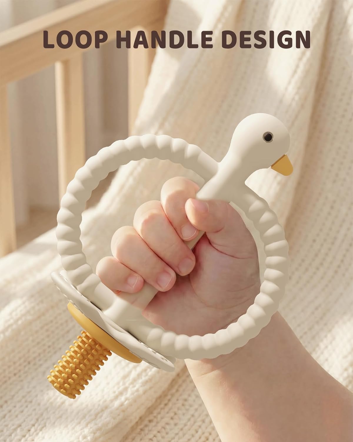 Duck Silicone Baby Teether Toy and Training Toothbrush - photo 2