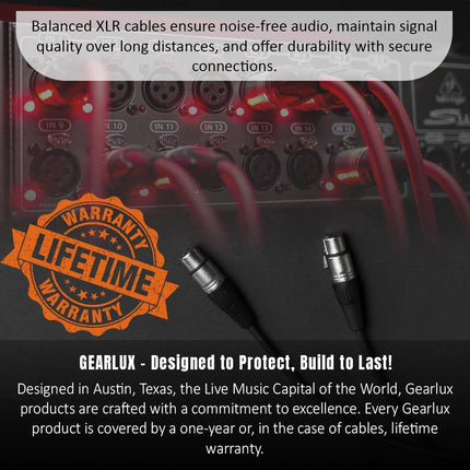 XLR Microphone Cable, Fully Balanced, Male to Female, 25 Feet - 2 Pack