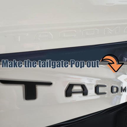 Tailgate Insert Letters Compatible with Tacoma 2016 2017 2018 2019 2020 2021 2022 2023 3D Abs Plastic Emblems with Strong Adhesive Matte Black