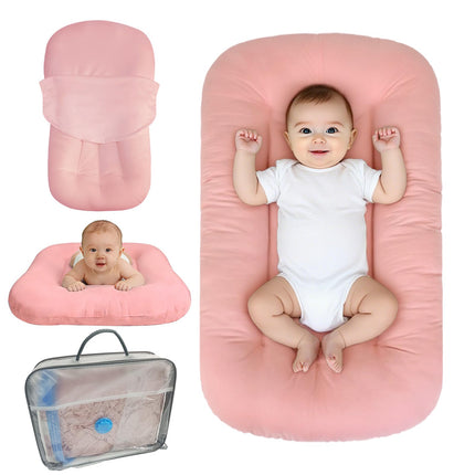 Baby Lounger for Infants Babies 0-24 Months, Bionic Organic Lounger, Soft Cotton Breathable Infant Floor Seats & Loungers for Newborn Baby Shower Gifts (Grey)
