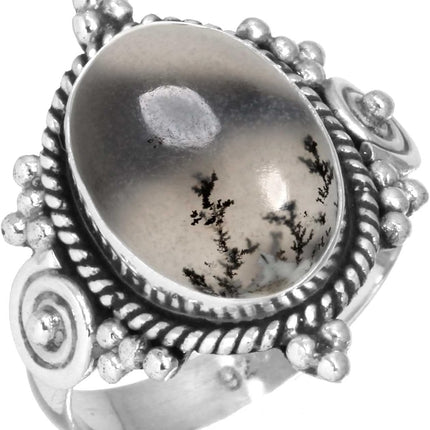 Handmade Genuine 925 Sterling Silver Ring Natural Gemstone Pearl, Amethyst, Carnelian, Onyx Oval Boho Jewelry For Women