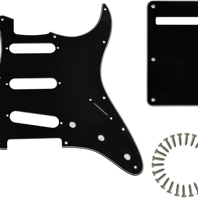 SSS 11 Holes Strat Electric Guitar Pickguard and BackPlate Set for Fender USA/Mexican Made Standard Stratocaster Modern
