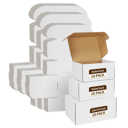12x9x6 inches White Shipping Boxes pack of 15, Corrugated Cardboard Boxes 12 x 9 x 6 for Packaging Small Business, Moving, Mailing