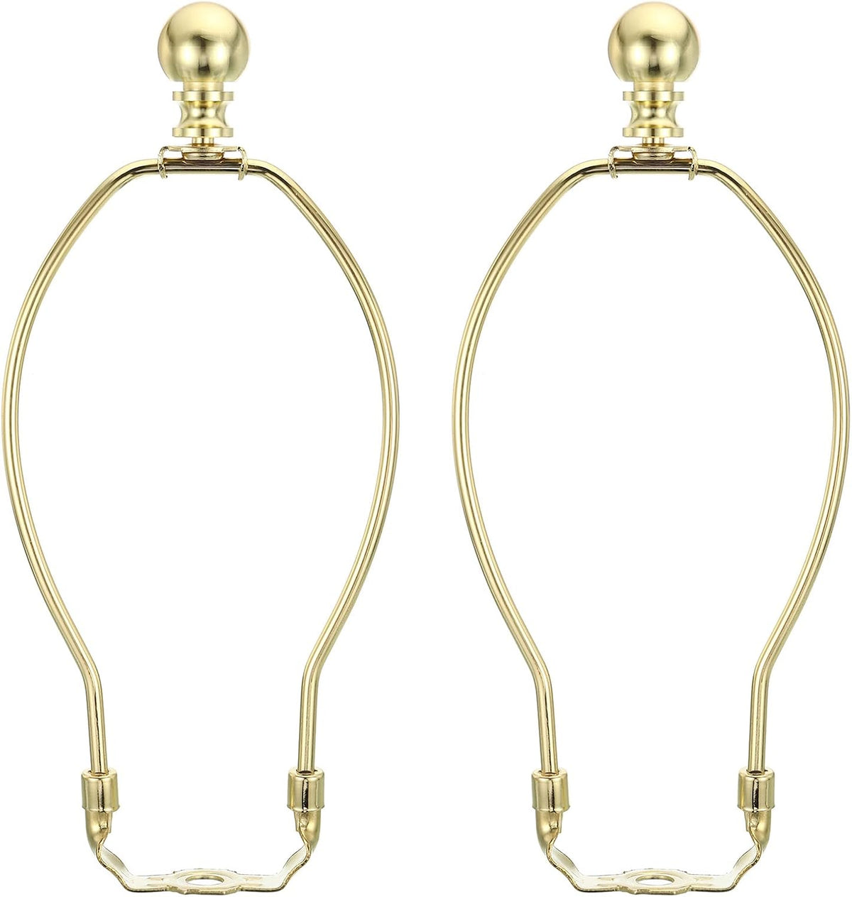 8 Inch Gold Tone Lamp Harp Kit with Finial, 2 Set Detachable Shade Bracket Holder