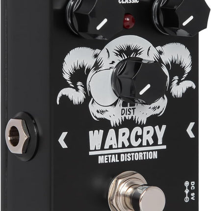 STRICH Metal Distortion Guitar Pedal, WARCRY Distortion 2 Modes Fat, Boost, Normal Classic Crunch 80s Metal/Nu Metal, True Bypass for Electric Guitar, Black and White
